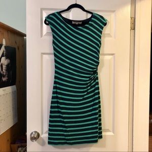 LOFT navy and green dress